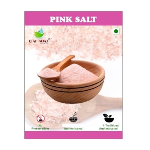 Leaf boat Pink Salt | Himalayan | Pack of 2-  (1000Gm) | Additive free | for All Cooking Light Pink Sooji | Free flow salt Powder Namak,| Sindhava Lavan |